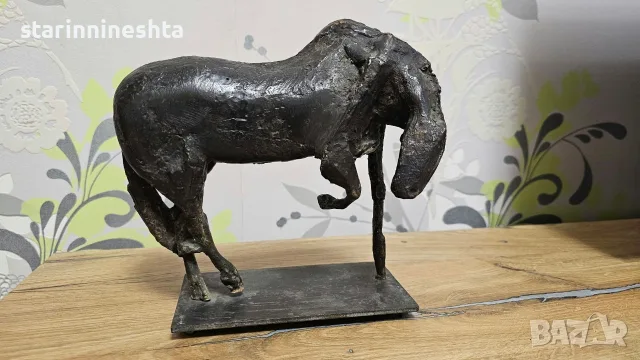 Стара Бронзова Скулптура КОН Брутализъм / Модернизъм стара скулптура статуя статуетка 