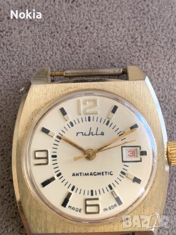 Винтидж UMF RUHLA 1960 немски механичен  позлатен часовник, снимка 3 - Мъжки - 42030397