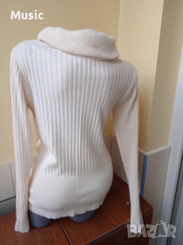  Поло блуза в цвят слонова кост, снимка 2 - Блузи с дълъг ръкав и пуловери - 38968916