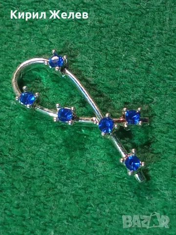 ФИНО ПОСРЕБРЕНО АРТ УКРАШЕНИЕ ВИСУЛКА със СИНИ ФАСЕТИРАНИ КРИСТАЛЧЕТА 27758, снимка 9 - Колиета, медальони, синджири - 37660256