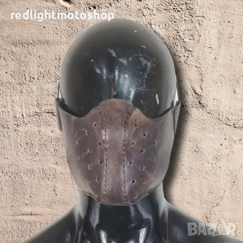 №4325 Мото маска от естествена кожа ръчна изработка, снимка 2 - Аксесоари и консумативи - 42262349