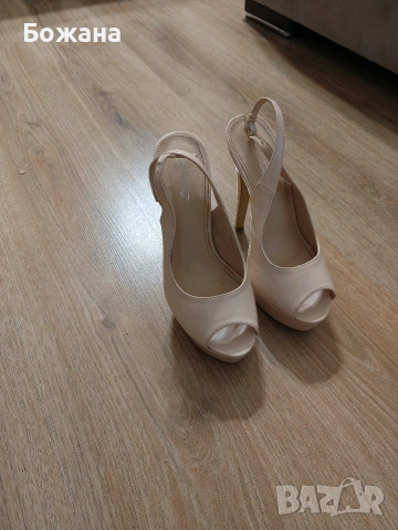 Бежови токчета , снимка 6 - Дамски обувки на ток - 54328400