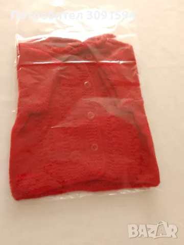 Червена Ръчно плетена  Детска, бебешка жилетка  ,изплетено на качествена прежда , снимка 8 - Детски пуловери и жилетки - 48112490