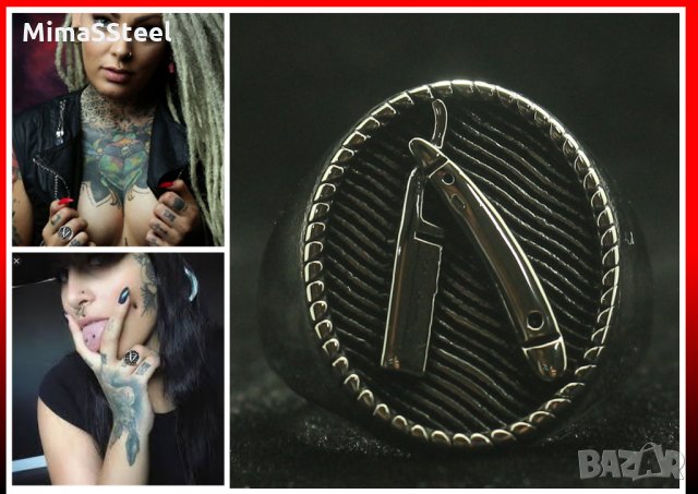 Мъжки стоманен пръстен Stainless Steel 316L, снимка 8 - Пръстени - 29386280