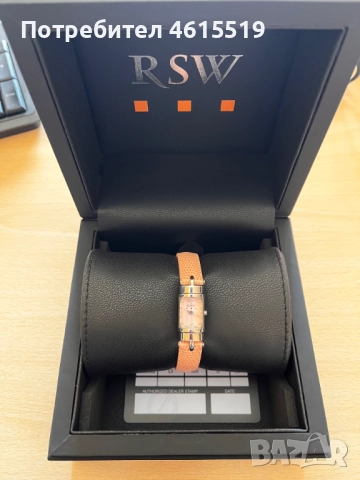 Нов швейцарски кварцов часовник - гривна RSW с диаманти 0,07 карата, снимка 11 - Дамски - 52131556