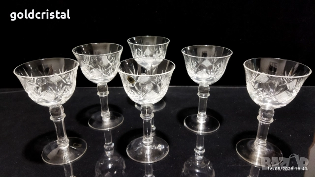 кристални чаши за ракия, снимка 2 - Антикварни и старинни предмети - 47390229
