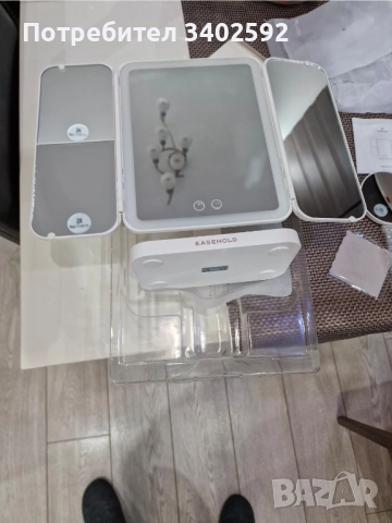 Огледало за грим EASEHOLD със светлини, 2X 3X увеличение, акумулаторно, снимка 3 - Подаръци за жени - 52470391