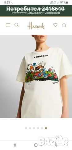 GUCCI x Off White Disney Edition Cotton Made in Italy Womens Size L НОВО! ОРИГИНАЛ! Дамска Тениска!, снимка 16 - Тениски - 47389582