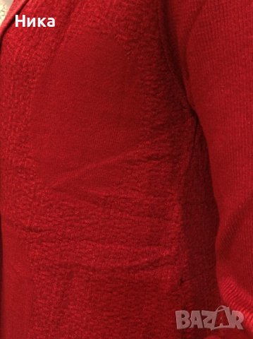 Дълга жилетка с кашмир - бордо, снимка 3 - Жилетки - 42259846