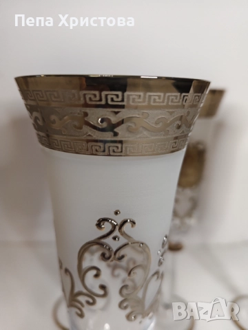 Комплект от 6 броя чаши за шампанско от чешки кристал Бохемия., снимка 12 - Чаши - 52901637