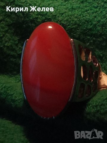 КРАСИВ НОВ ФЕШЪН АРТ ПОСРЕБРЕН СКЪПОЦЕНЕН ПРЪСТЕН с ЮВЕЛИРНО ШЛИФОВАН и ПОЛИРАН КАМЪК АХАТ 26607, снимка 12 - Пръстени - 36393684