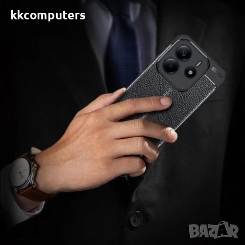 Xiaomi Redmi Note 14 4G Удароустойчив Litchi Skin Калъф и Протектор, снимка 2 - Калъфи, кейсове - 50891746