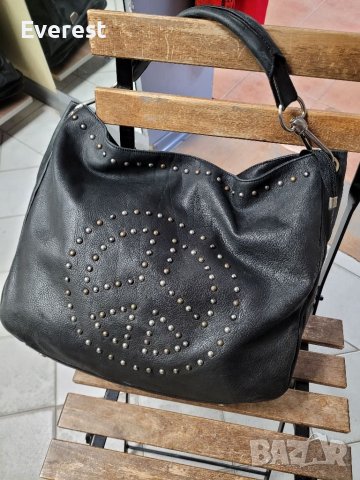 ABRO естествена кожа черна чанта,тип торба( от 195€ до 400€  в интернет сайтове), снимка 1 - Чанти - 38985745