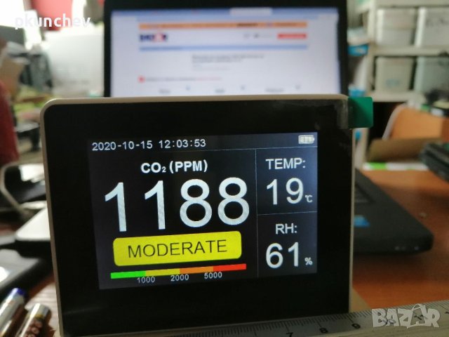 Детектор за въздух 3-в-1 CO2,температура и влажност, снимка 14 - Друга електроника - 40705153