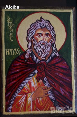 Икона на св.Пророк Илия, снимка 6 - Икони - 36731673