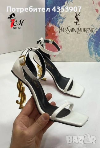 Елегантни дамски обувки с ток YSL промоция, снимка 4 - Дамски обувки на ток - 50780850