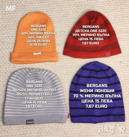 МЕРИНО ВЪЛНЕНИ ШАПКИ, ШАЛОВЕ И РЪКАВИЦИ , снимка 3 - Шапки - 53217140