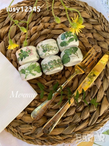 Комплект шест пръстени за салфетки с билки и подправки! , снимка 3 - Аксесоари за кухня - 51756700