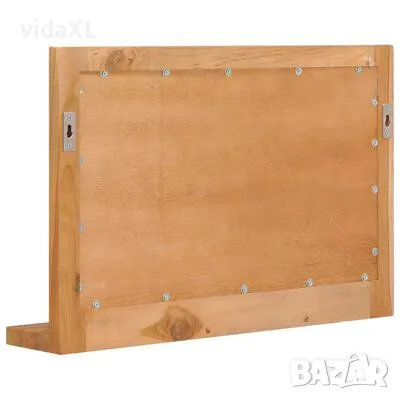 vidaXL Стенно огледало с рафт, 60x12x40 см, тиково дърво масив(SKU:289071), снимка 4 - Огледала - 48514207