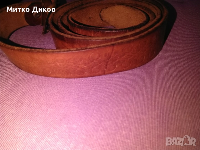 Колан № 34 естсетвена кожа 121см на 35мм, снимка 3 - Колани - 52904478