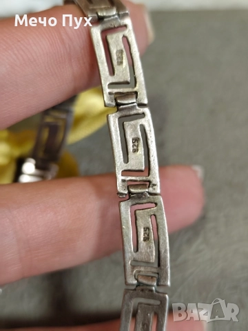 Сребърно полутвърдо колие (341), снимка 4 - Колиета, медальони, синджири - 51489423