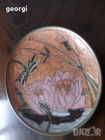 Декоративна бронзова чиния за стена , снимка 2 - Пана - 32104130