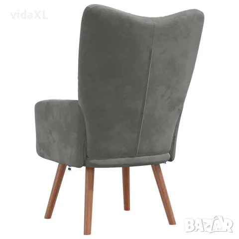 vidaXL Релакс стол, тъмносив, кадифе, снимка 5 - Дивани и мека мебел - 56146851