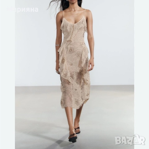 Елегантна нова рокля ZARA с етикет, размер S, 65€, снимка 4 - Рокли - 53943810