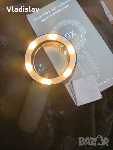 Ръчна лупа с LED осветление х30, снимка 4 - Други ценни предмети - 53927615