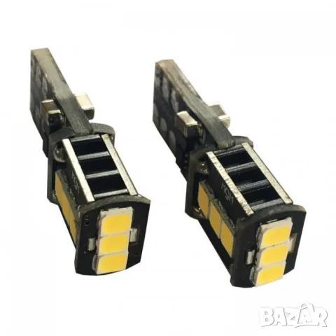 LED крушки T10 12V 6000K 9 SMD 2 броя, снимка 2 - Аксесоари и консумативи - 55865024