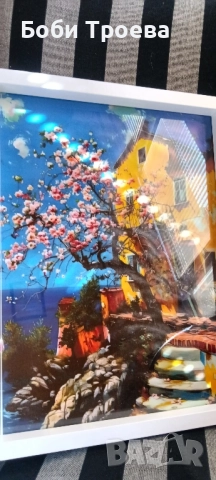 Ярка средиземноморска пейзажна картина върху платно,, снимка 4 - Картини - 51966543