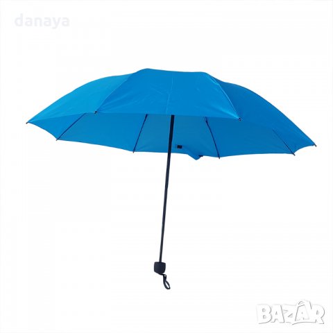 1785 Ръчен тройно сгъваем чадър за дъжд противоветрен едноцветен, снимка 4 - Други - 31009264
