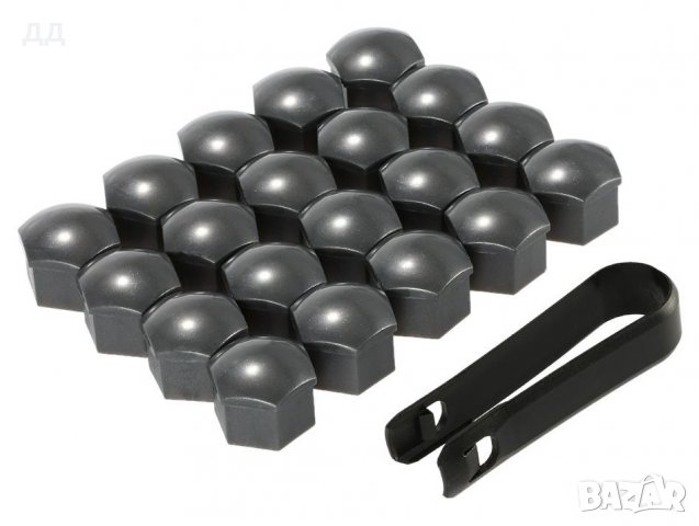 Капачки за болтове на джанти 17мм - никел, черни, тъмно сиви, снимка 3 - Аксесоари и консумативи - 18917671