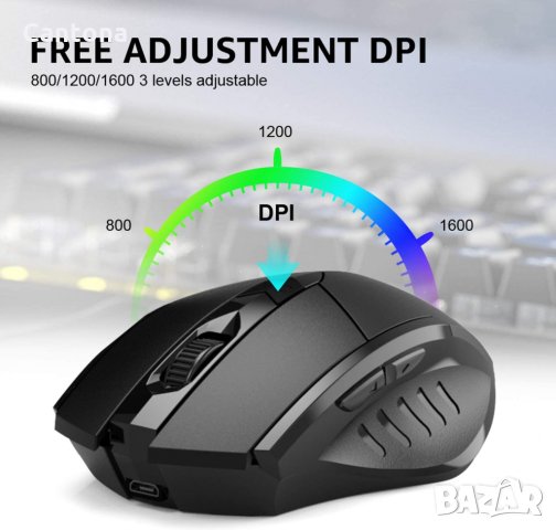 Безжична гейминг мишка Inphic PM6,  2,4 G, USB зареждане, снимка 4 - Клавиатури и мишки - 34177928