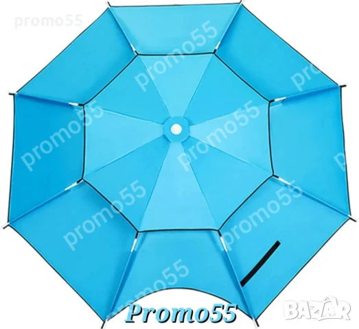 Плажен Чадър 220см. УВ, Чупещо Рамо, Двоен Покрив Стабилност при Вятър, снимка 13 - Градински мебели, декорация  - 50949069