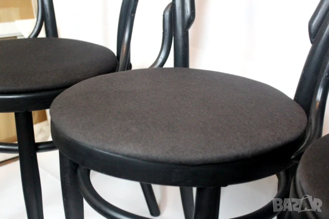Дървени трапезни столове мека седалка черни, снимка 2 - Столове - 50730656