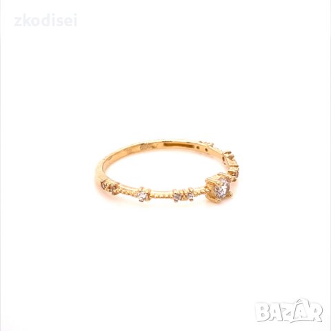 Златен дамски пръстен 1,09гр. размер:56 14кр. проба:585 модел:20049-3, снимка 2 - Пръстени - 42636945