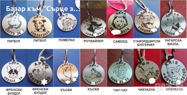 Нови стоманени медальони за кучета с име и телефон - 2, снимка 16 - За кучета - 17354793