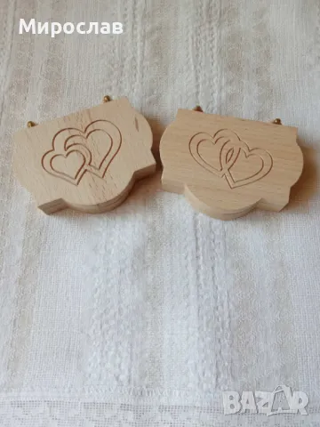 Сватбена кутийка за халки от бук., снимка 8 - Сватбени аксесоари - 49998386