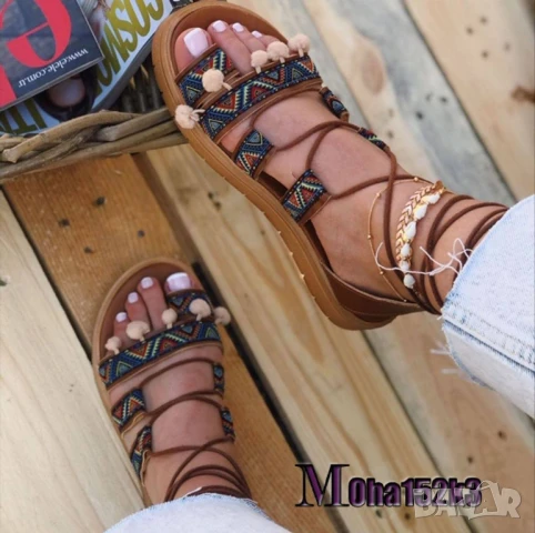 сандали с народни мотиви , снимка 4 - Сандали - 51278131