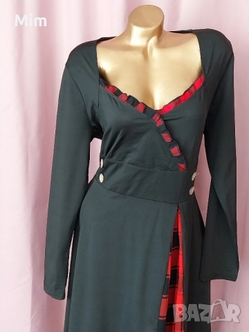 XL Черна рокля с дълъг ръкав , снимка 2 - Рокли - 52427798