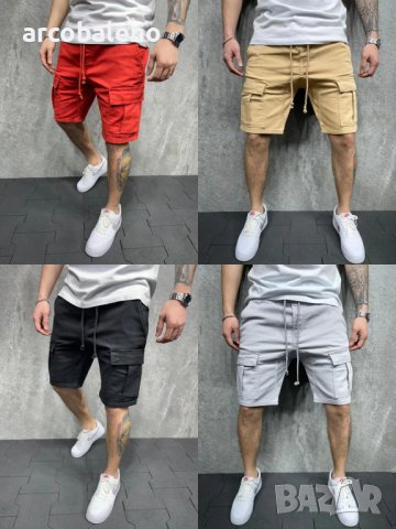 Улични мъжки къси ежедневни карго панталони с много джобове, 4цвята - 023
