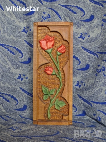 Дърворезбовано пано "Роза"