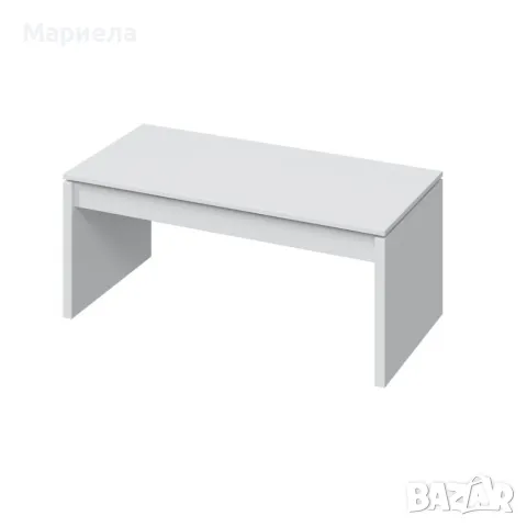 Повдигаща се дървена холна маса в бяло, 102 x 50 x 43/55 см / Транспортен дефект, снимка 3 - Маси - 49790339