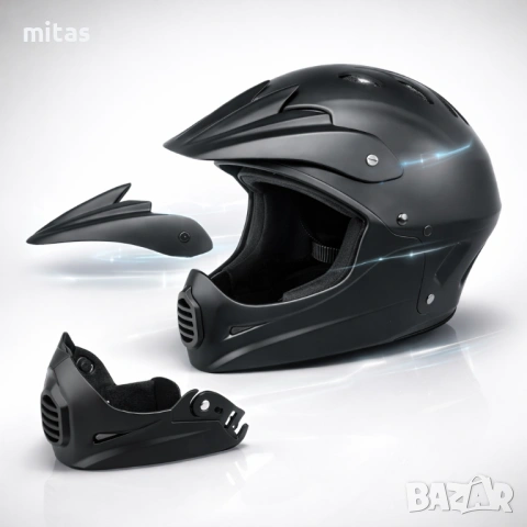 Модулна кросова каска VENTURA, Full face, DOT Сертификат, Регулируема, Размер: M/L, снимка 5 - Аксесоари за велосипеди - 46191653