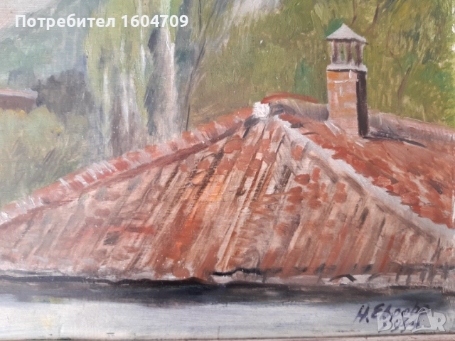 Стара картина 1944г Николай Евров, снимка 8 - Картини - 52068336