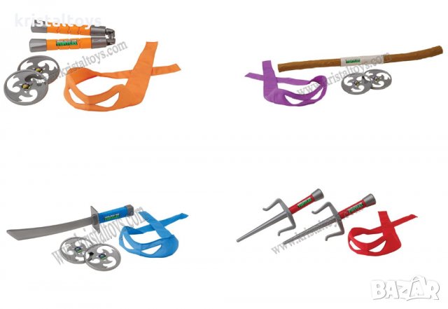 Детска играчка Боен комплект оръжие на Костенурките Нинджа с маска, снимка 1