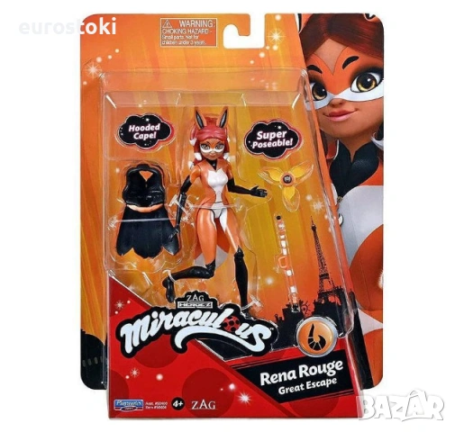 Фигурка Miraculous - Rena Rouge, Great Escape, с аксесоари, 12 см. Чудесната Rena Rouge от Playmates