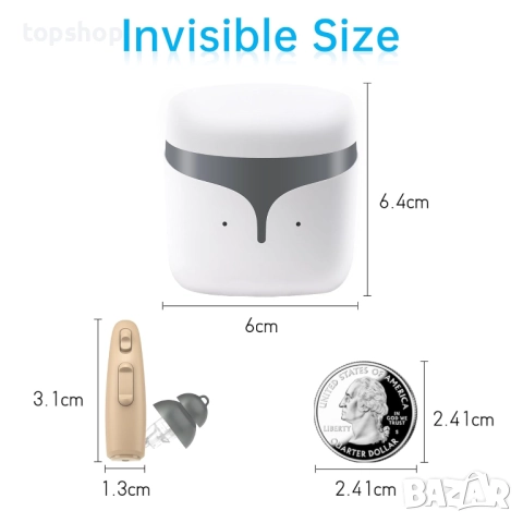 Чисто нов запечатан с целофан слухов апарат TKING CIC Акумулаторен RIE приемник, вграден усилвател.., снимка 5 - Друга електроника - 52065156