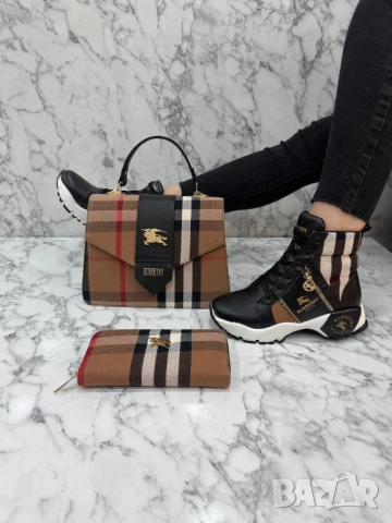 дамски комплект маратонки, чанта и портмоне Burberry , снимка 8 - Маратонки - 52093151
